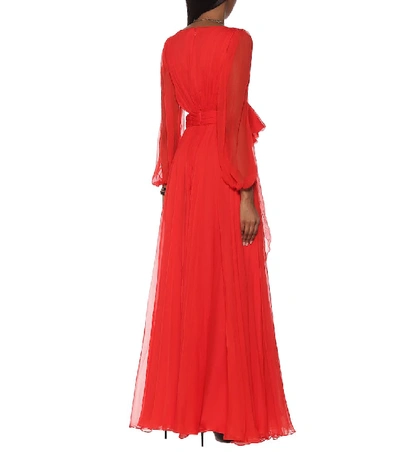 Shop Alexander Mcqueen Silk Gown In Red