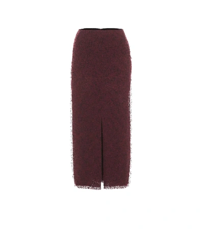 Shop Roland Mouret Booth Wool-blend Pencil Skirt In Red