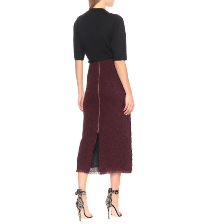 Shop Roland Mouret Booth Wool-blend Pencil Skirt In Red