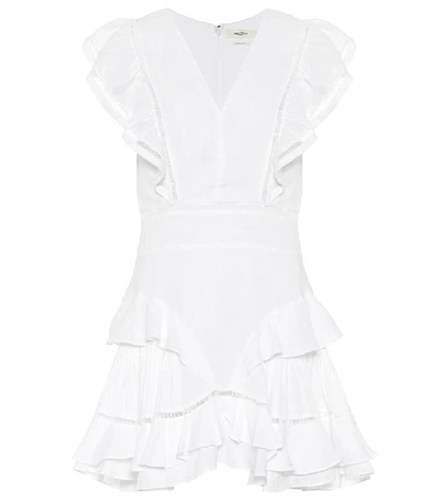 Shop Isabel Marant Étoile Audrey Ruffled Linen Minidress In White