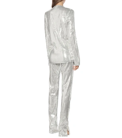 Shop Galvan Ando Sequined Jacket In Silver