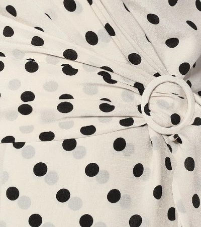 Shop Alessandra Rich Polka-dot Silk Dress In White