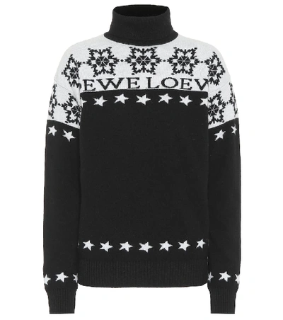 Shop Loewe Snowflake Wool Turtleneck Sweater In Black