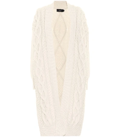Shop Joseph Cable-knit Wool Cardigan In White