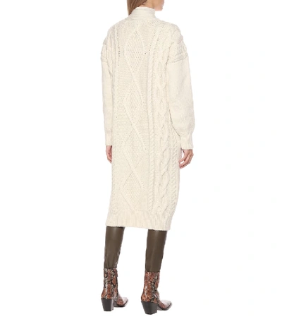 Shop Joseph Cable-knit Wool Cardigan In White