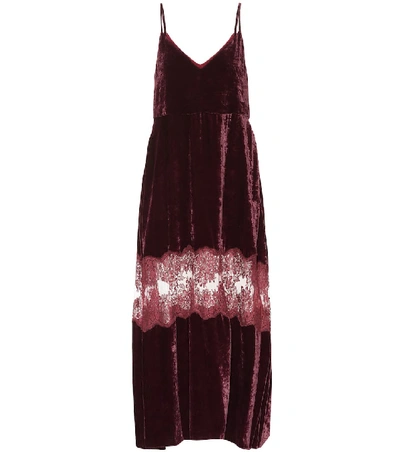 Shop Stella Mccartney Kelsey Velvet Dress In Red
