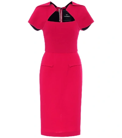 Shop Roland Mouret Myrtha Wool-crêpe Dress In Red