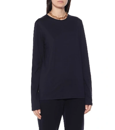 Shop The Row Tabor Cotton-jersey T-shirt In Blue