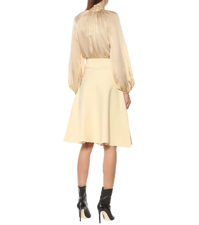 Shop Dorothee Schumacher Knit Midi Skirt In Yellow