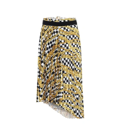 Shop Balenciaga Chain-print Wrap Midi Skirt In Multicoloured