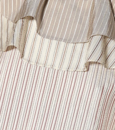 Shop Jw Anderson Striped Silk Blouse In Beige