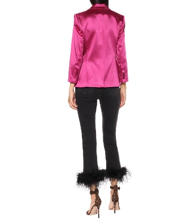 Shop Veronica Beard Empire Dickey Satin Blazer In Pink