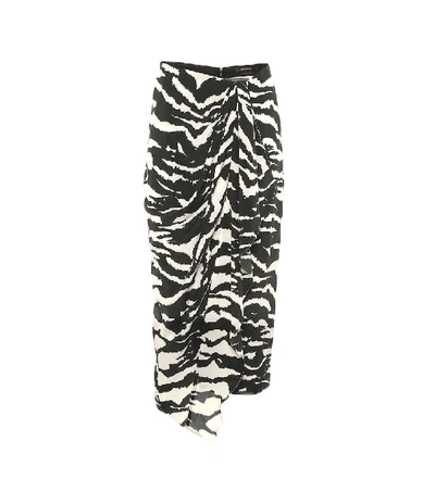 Shop Isabel Marant Fabiana Stretch-silk Midi Skirt In Multicoloured