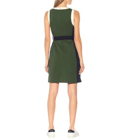 Shop Tory Burch Belted Jersey Minidress In Green