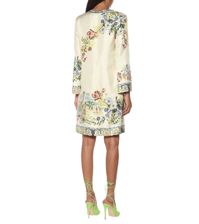 Shop Etro Printed Silk Dress In Yellow