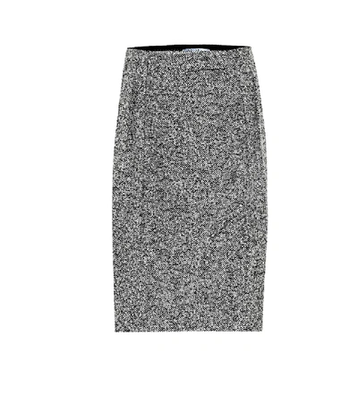 Shop Max Mara Rosita Wool-blend Midi Skirt In Grey