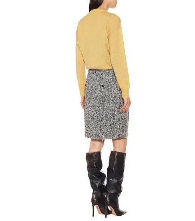 Shop Max Mara Rosita Wool-blend Midi Skirt In Grey