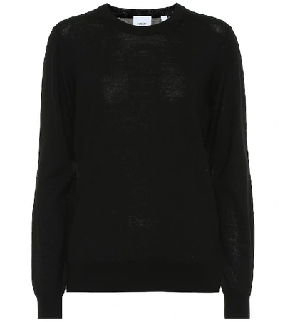 Shop Burberry Merino Wool Sweater In Black