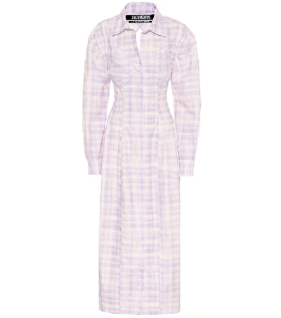 Shop Jacquemus La Robe Valensole Cotton Shirt Dress In Purple