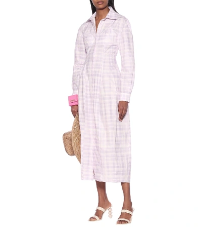 Shop Jacquemus La Robe Valensole Cotton Shirt Dress In Purple