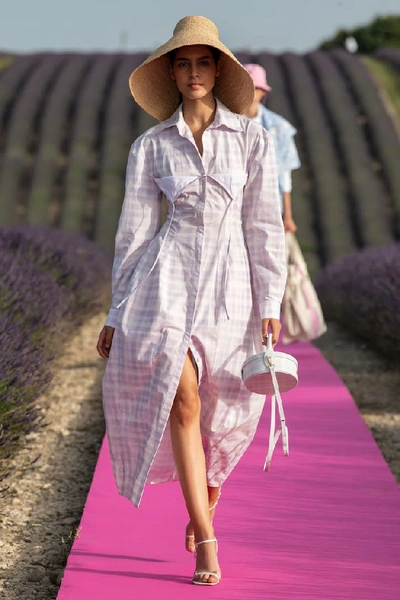 Shop Jacquemus La Robe Valensole Cotton Shirt Dress In Purple