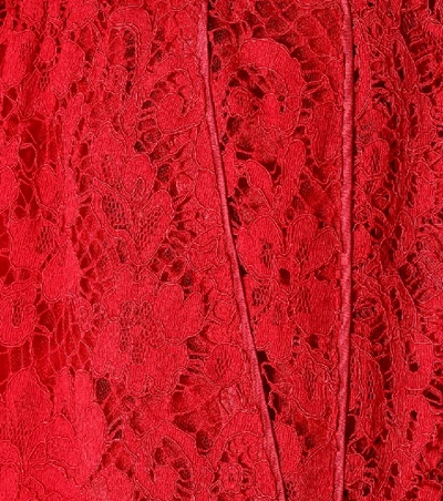 Shop Dolce & Gabbana Lace Trousers In Red