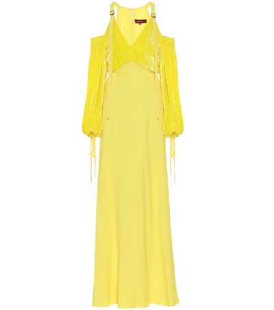 Shop Sies Marjan Carter Silk And Cotton Maxi Dress In Yellow
