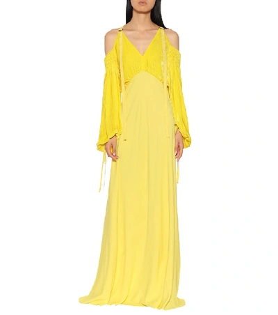 Shop Sies Marjan Carter Silk And Cotton Maxi Dress In Yellow