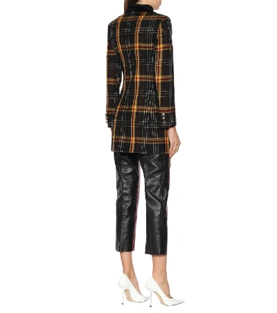 Shop Etro Checked Wool Coat In Multicoloured