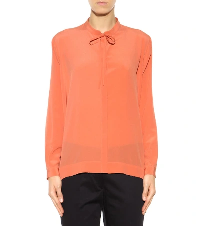 Shop Etro Silk Shirt In Orange