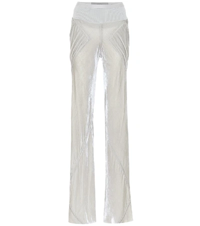 Shop Rick Owens Silk-blend Velvet Pants In Grey