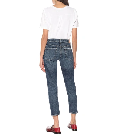 Shop Citizens Of Humanity Elsa Cropped Mid-rise Skinny Jeans In Blue