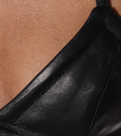 Shop Off-white Leather Bra In Black