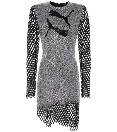 Shop Balmain X Puma Embellished Minidress In Grey