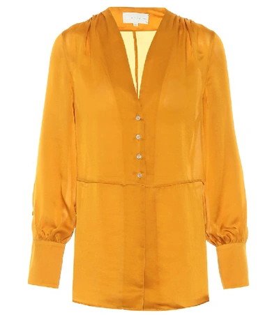 Shop Arje Gaia Silk Shirt In Yellow