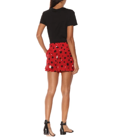 Shop Red Valentino Printed Silk Shorts In Red