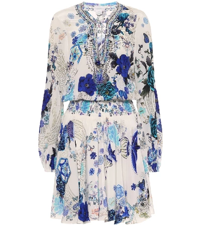 Shop Camilla Embellished Silk Dress In Blue