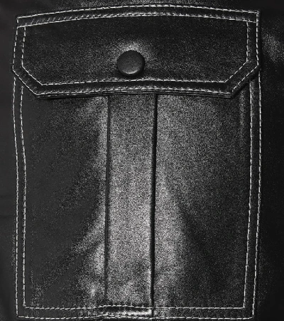 Shop Ganni Leather High-rise Shorts In Black
