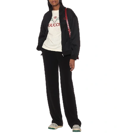 Shop Gucci Technical Jersey Track Jacket In Black