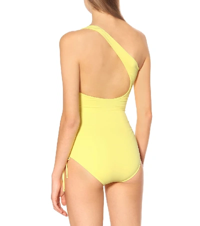 Shop Melissa Odabash Polynesia One-shoulder Swimsuit In Yellow