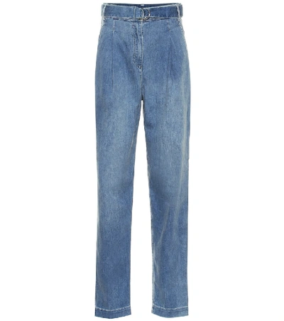 Shop Tibi High-rise Wide-leg Jeans In Blue