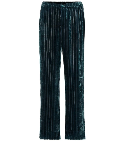 Shop F.r.s For Restless Sleepers Etere Velvet Corduroy Pajama Pants In Green