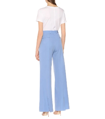 Shop Stella Mccartney Wool Wide-leg Pants In Blue