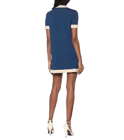 Shop Gucci Wool Minidress In Blue