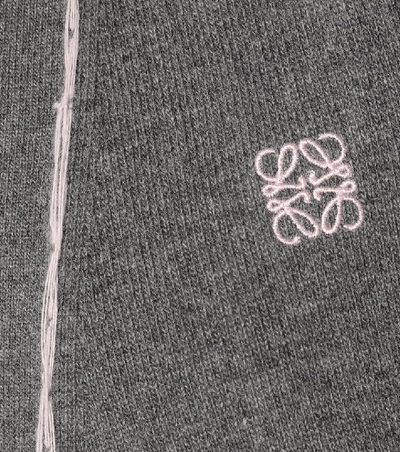 Shop Loewe Wool Cardigan In Grey