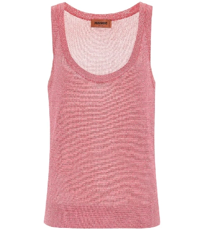 Shop Missoni Sleeveless Knit Top In Pink