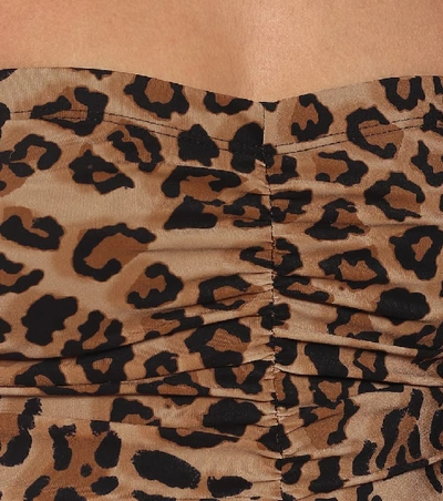 Shop Karla Colletto Basics Leopard-print Bandeau Swimsuit In Beige