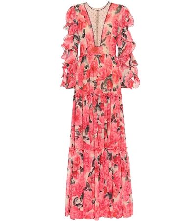Shop Costarellos Floral Gown In Red