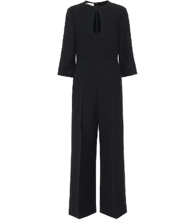 Shop Gucci Silk And Wool-crêpe Jumpsuit In Black