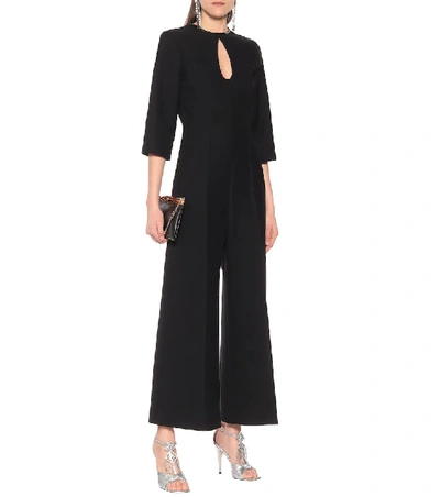 Shop Gucci Silk And Wool-crêpe Jumpsuit In Black
